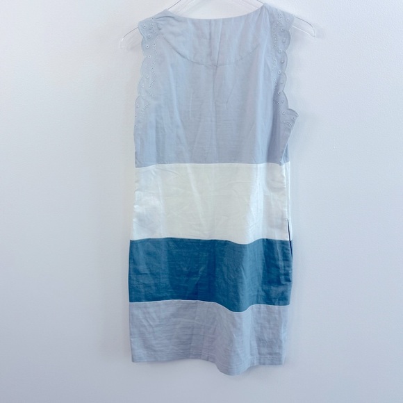 NEW See by Chloe Dress Size 6 Color-block Style with Eyelet Detail Blue White - Picture 5 of 10